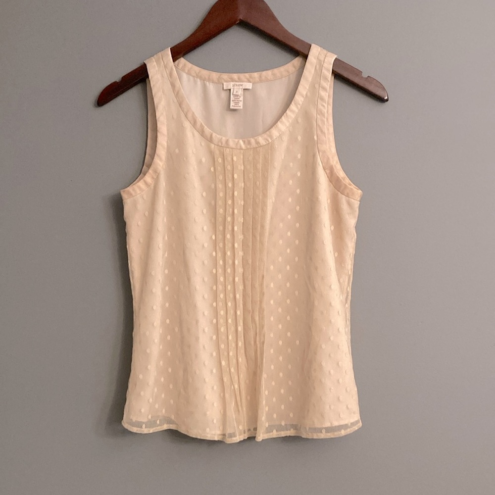 J. Crew Beige Polka Dot Blouse